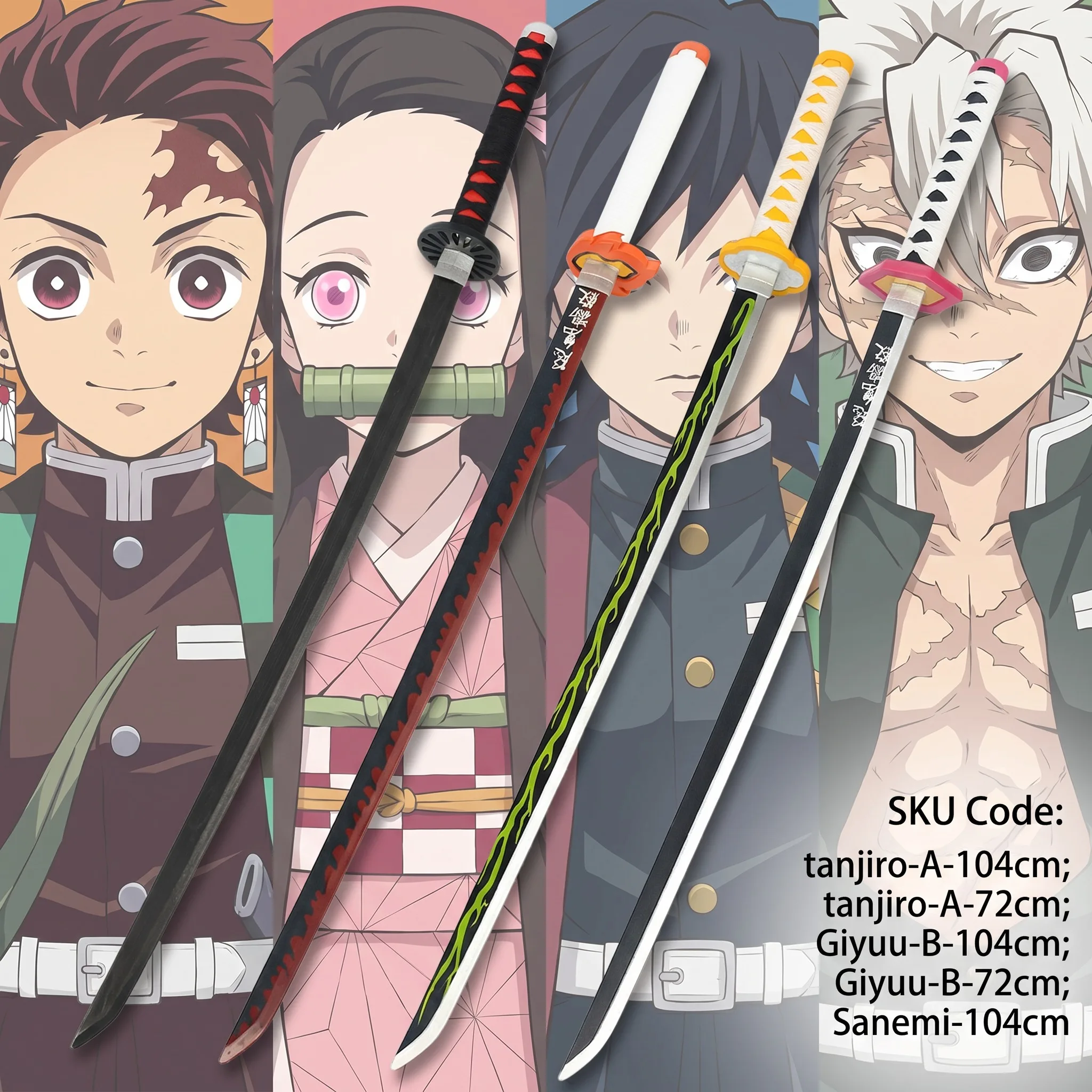 Cosplay Prop Katana - Katana Demon Slayer Tanjirou Giyuu Mitsuri