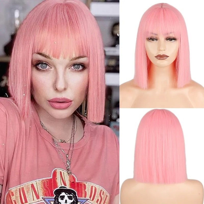 Perruque droite pour femme ave - Wig Fiber Net avis et prix